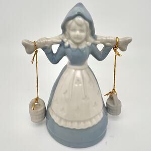 Vintage Porcelain Bell Dutch Girl Milk Maid Figurine